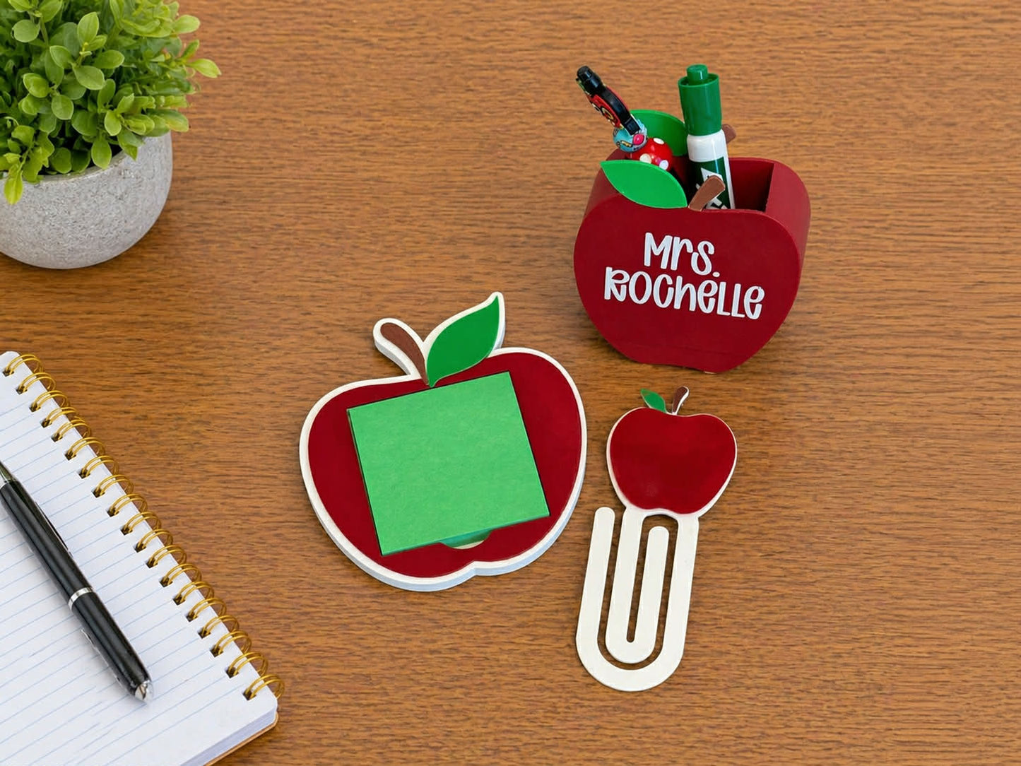 Apple Teacher Desk Accessories Set