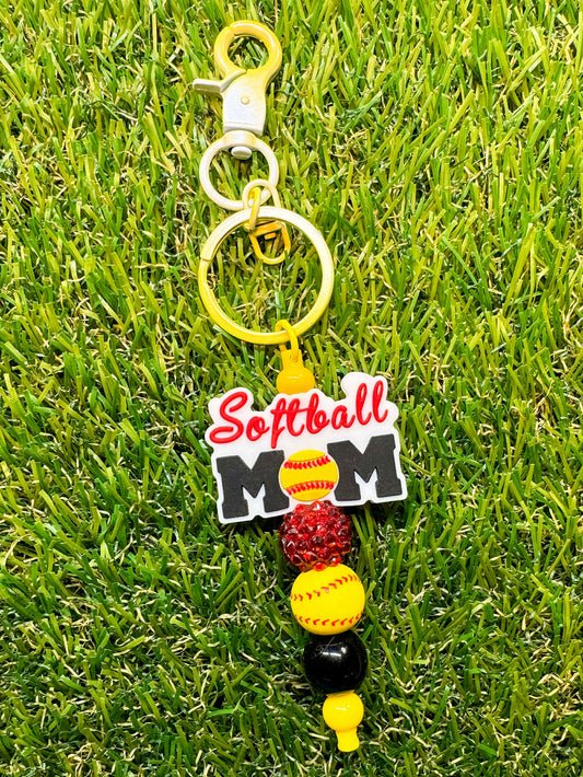 Softball Mom Keychain