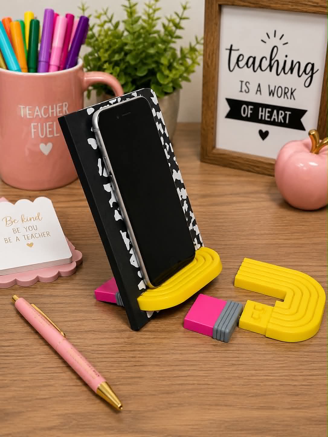 Composition Notebook Themed Phone Holder
