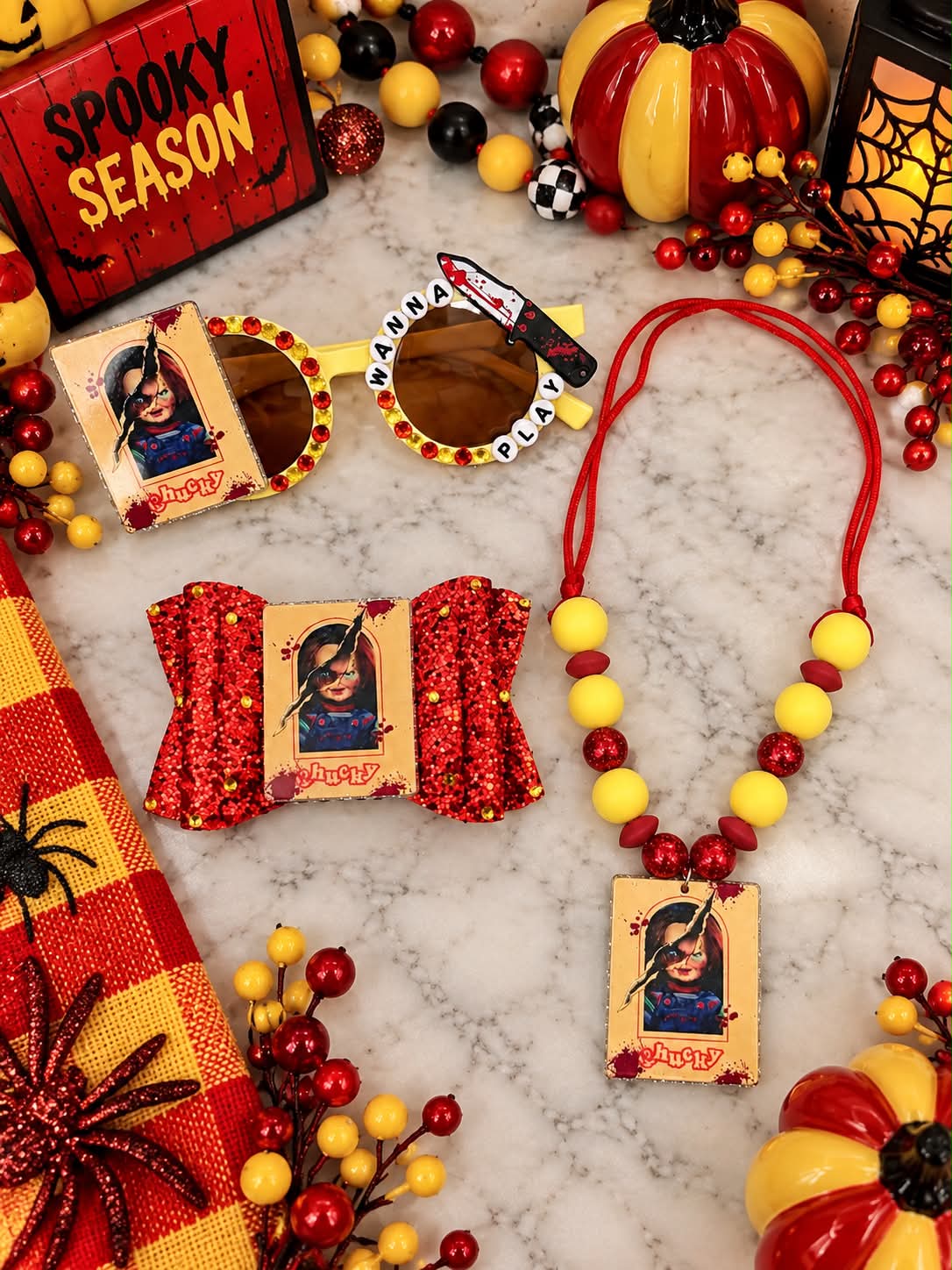 Chucky Sunnies, Hairbow, & Necklace Set