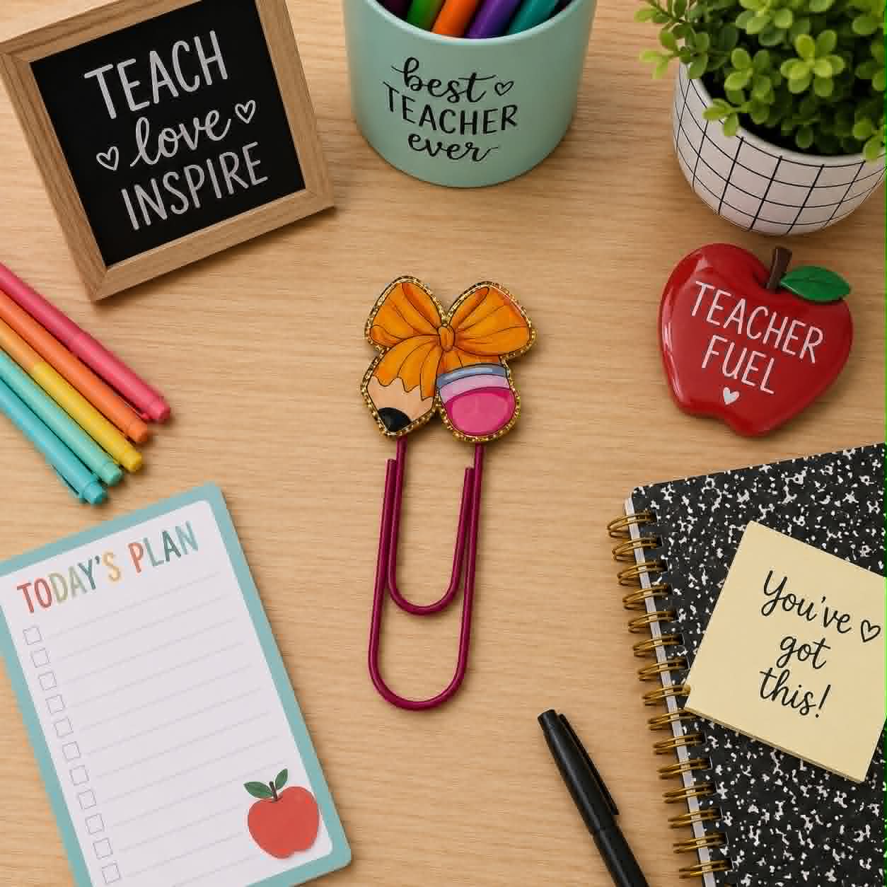 Pencil Bow Jumbo Paperclip/Bookmark