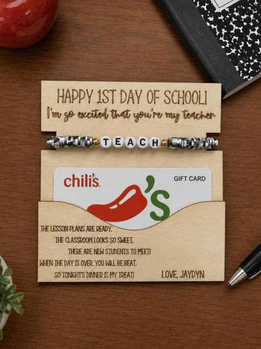 Teacher's Bracelet & Gift Card Holder