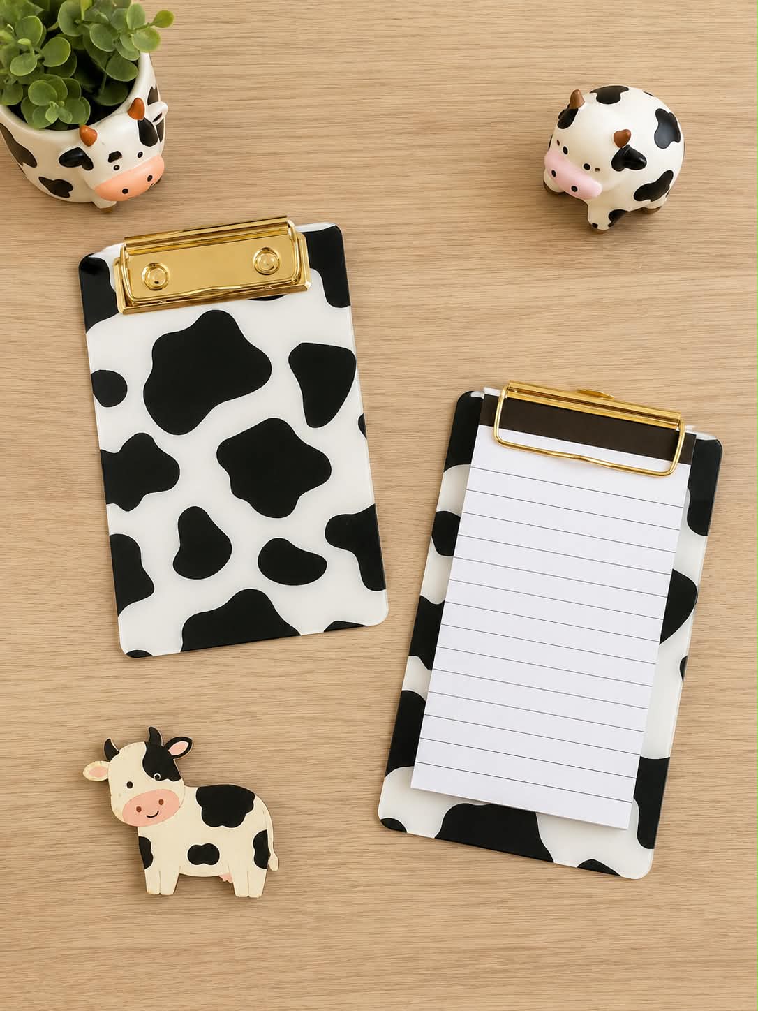 Cow Print-Acrylic Clipboard with Notepad