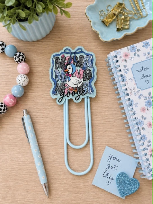 Blue Mama Goose Jumbo Paperclip/Bookmark