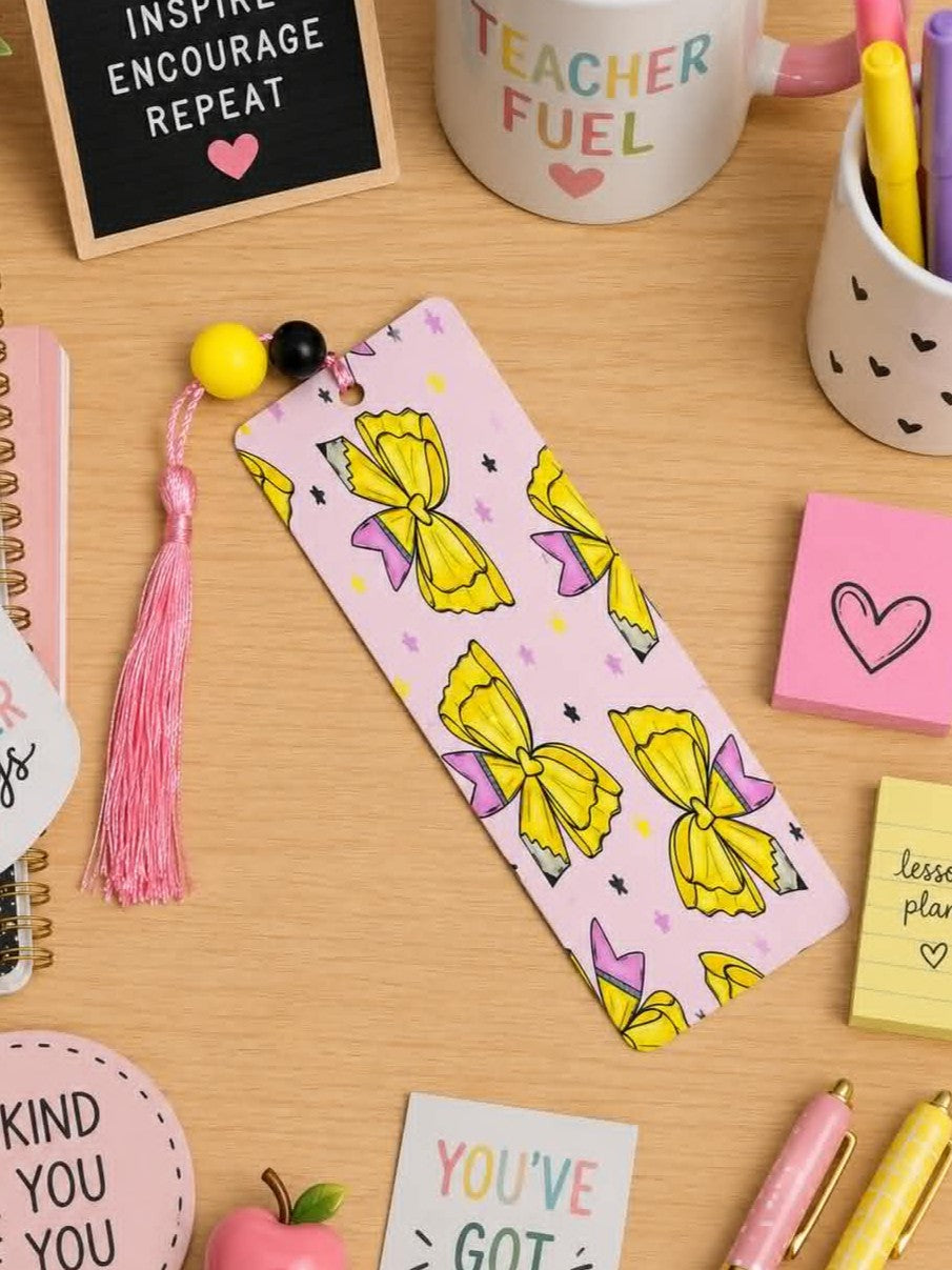 Pencil Bow Metal Bookmark