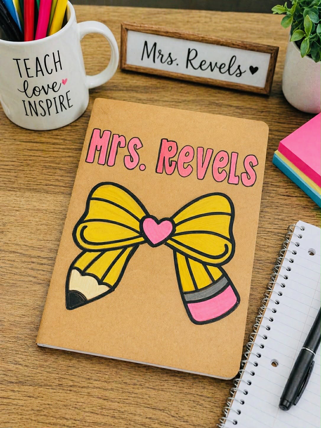 Personalized Hand Painted Teacher Journal