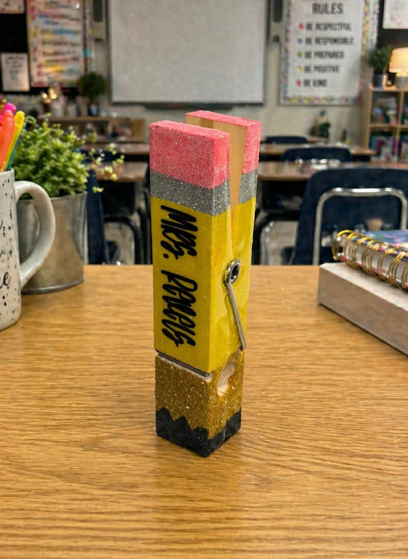 Personalized Jumbo Pencil Teacher Clothespin