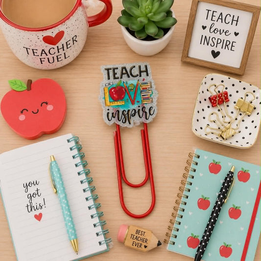 Vibrant Teach Love Inspire Jumbo Paperclip/Bookmark