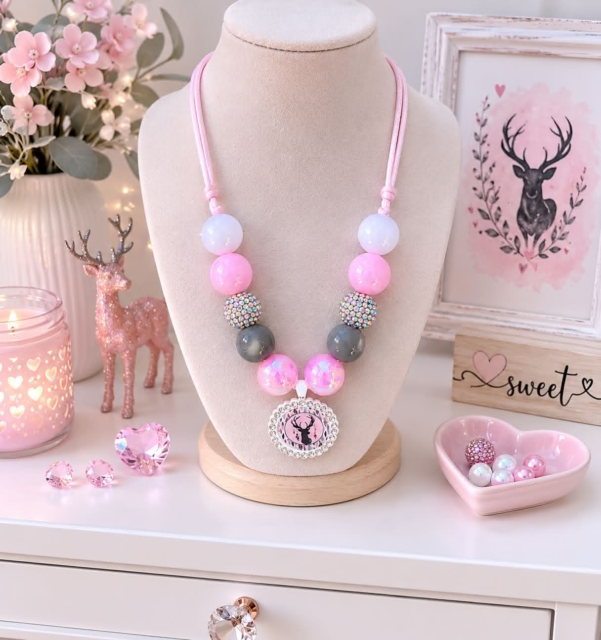 Deer Bubblegum Necklace