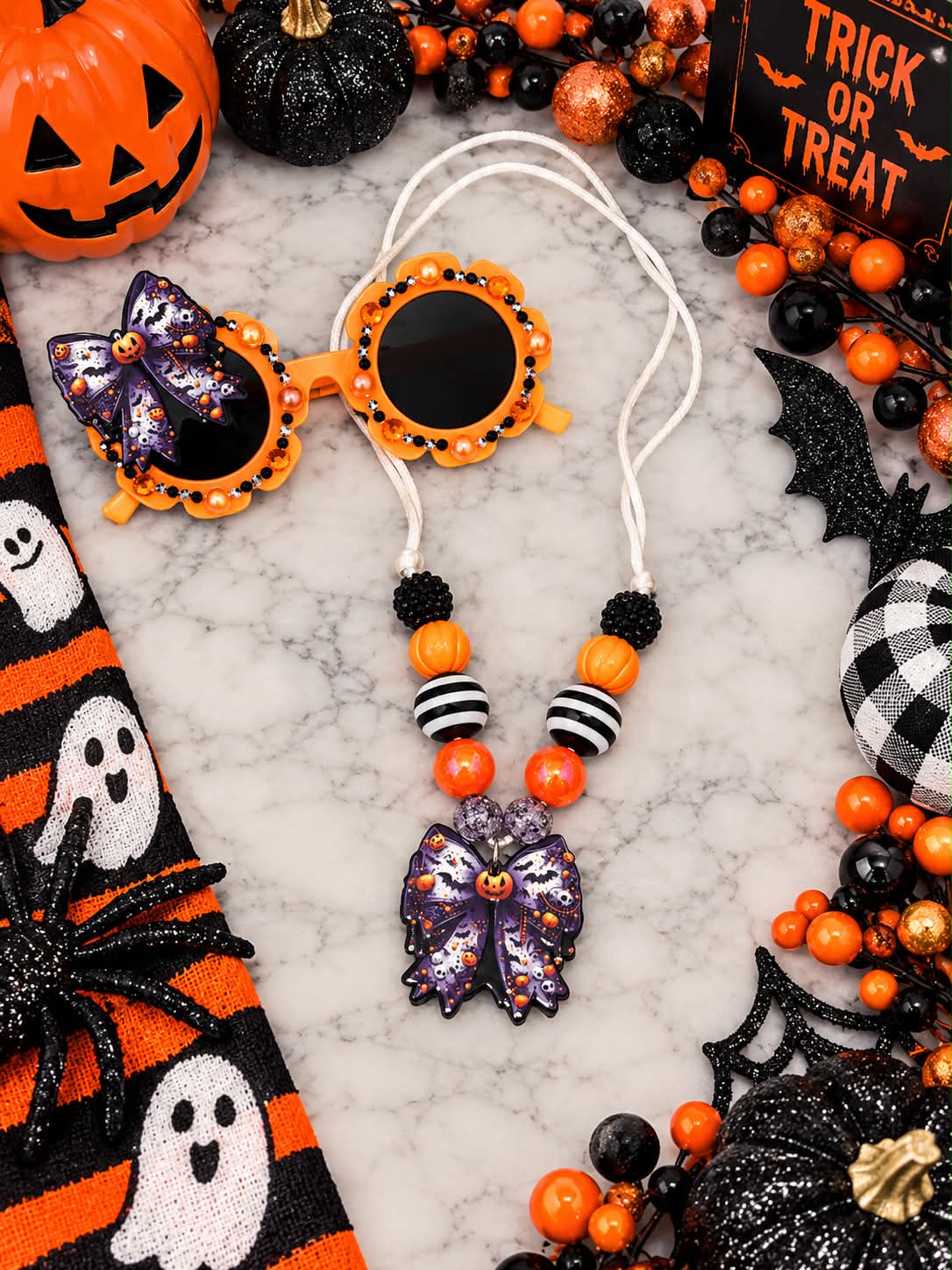 Spooky Bow Sunnies & Necklace Set