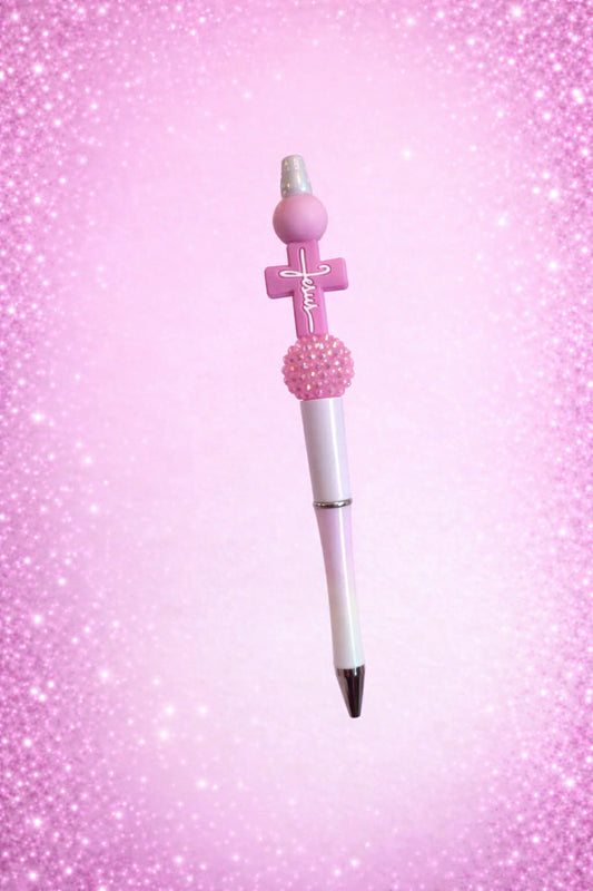 Jesus Cross (pink) Pen
