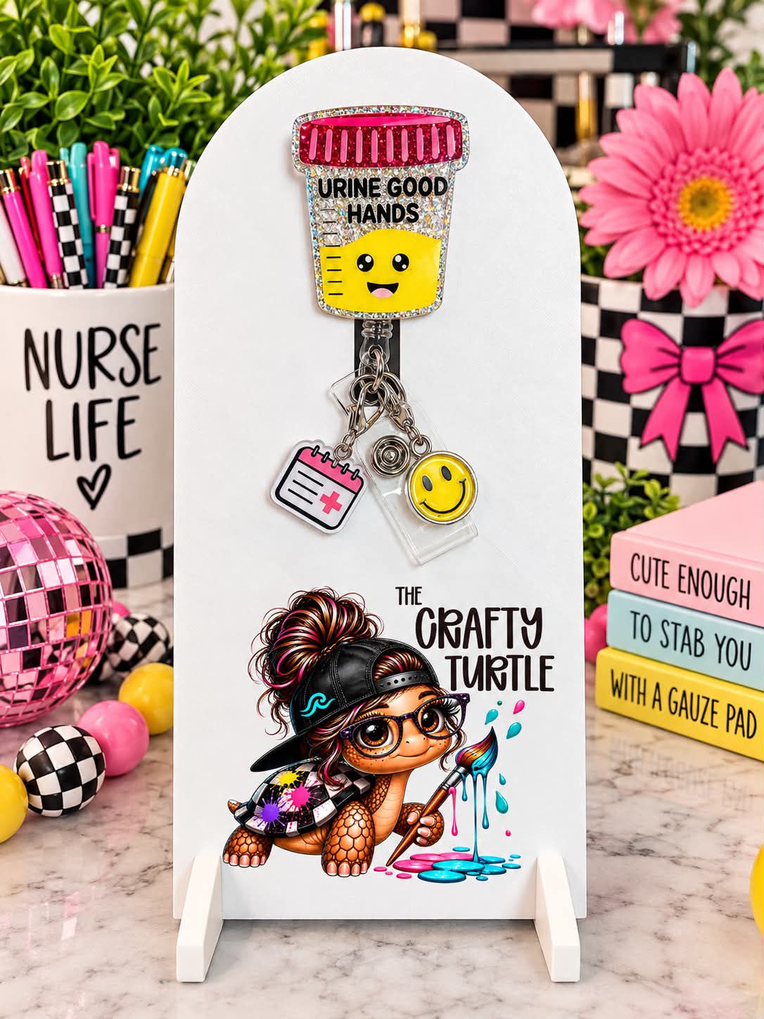Urine Good Hands Badge Reel